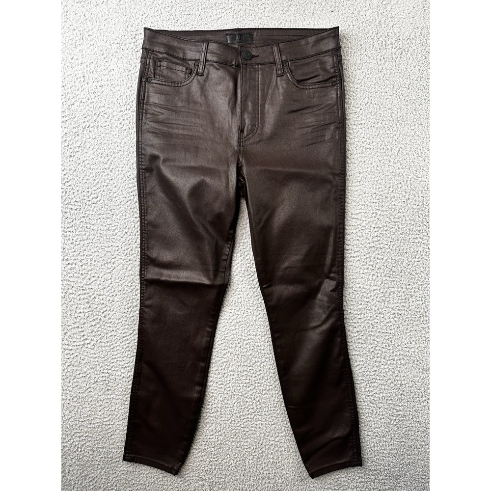 KUT from the Kloth Connie Fab Ab Ankle Skinny Coated Black Pants Jeans Size 8